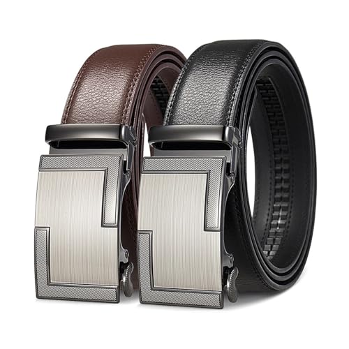Belt Men's Belt Man's Luxury Business Automatic Belt Adjustable Designer Belt for Men Ornament(110cm,Black1)2