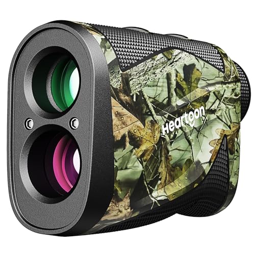Hunting Rangefinder, Heartgon 1200 Yards Rechargeable Rangefinder for Hunting, 6X Magnification, High-Precision Continuous Scan/Distance/Angle/Speed Waterproof Bowhunting Rangefinder with Case