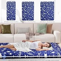 Kiseely Japanische Futon-Matratze, Faltbare Tatami-Matte, tragbare Schlafunterlage mit Tasche und Gurt, Bodenmatratze, verdickte Schlafmatratze, Camping-Matratze (Blau YU1, 150X200cm) – Ansicht 5