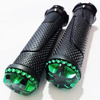 KSR50 KSR80 KSR110 KDX125 KDX200SR KDX250SR KLX110 KLX125 KLX250 エストレヤ ヴェルシス250 250TR Dトラッカー125 Dトラッカー250 ハンドル アルミ ラバー グリップ バーエンド 緑 22.2mm径対応