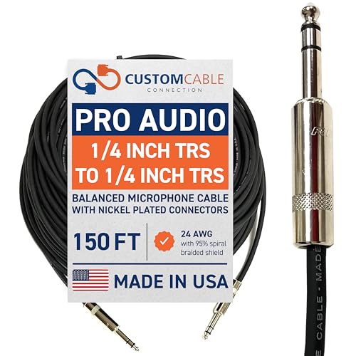 Pro audio TRS to TRS cable, 150 ft, nickel NYS228 connectors