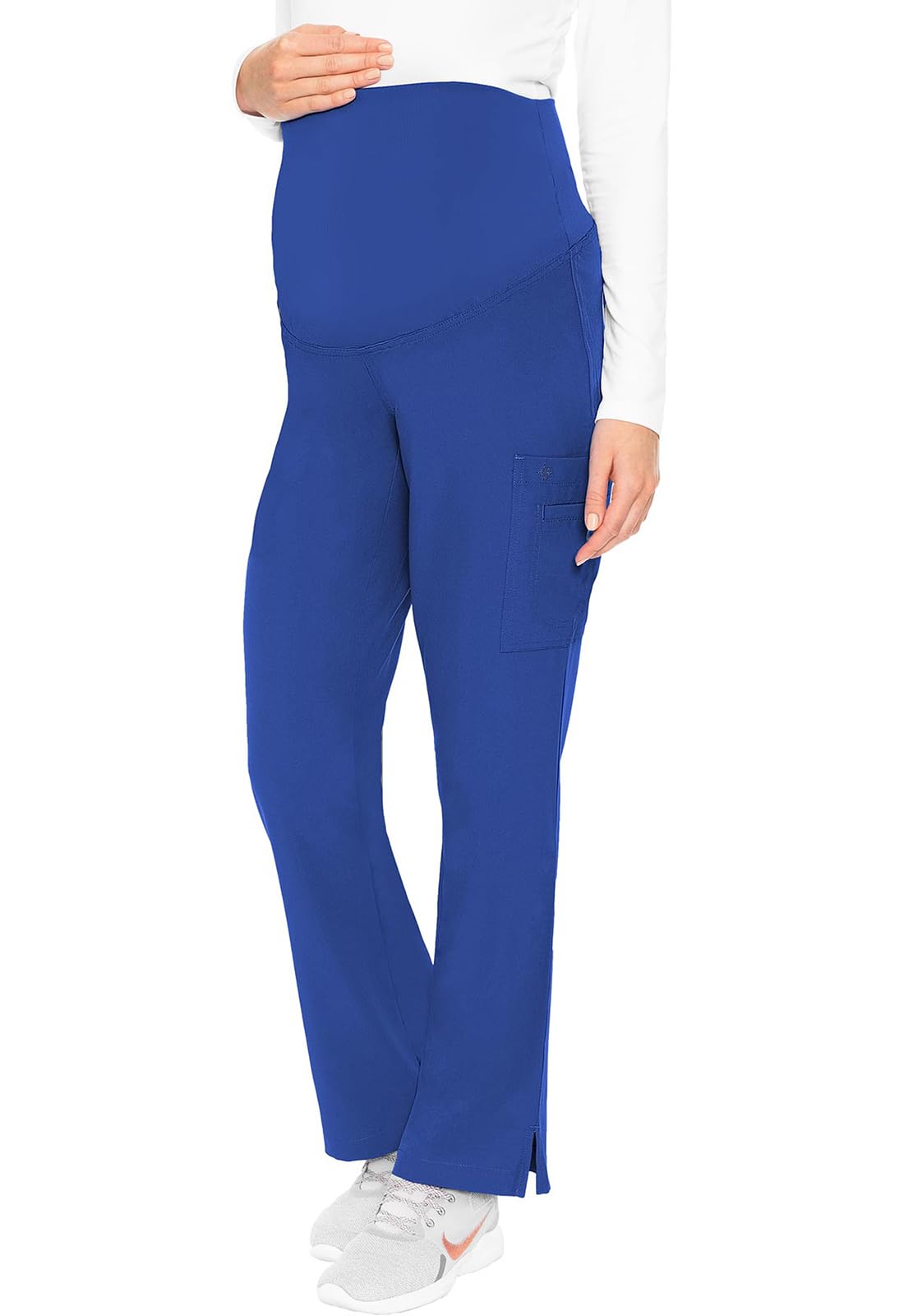Med Couture Maternity Scrub Pants for Women Soft Stretch Pregnancy Scrubs with 3 Pockets, Boot Cut, Knit Waistband - MC8727