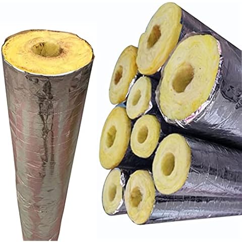 ASDFGHJ Professional Fireproof pipe Insulation, 1M Long Steam Tubular pipe Insulation, Thick Glass wool Insulation Tubing, Suitable for Household Chimney pipes (Size : 43mm/1.69in) Cover