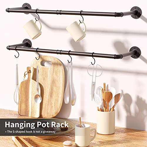 Garment Rack Wall Mounted, Clothes Organizer Clothing Rack For Cabinet, Coat Rack Closet Rod Organizers And Storage Shelves, Space Saving Industrial Pipe Shelving For Laundry Room & Home Organization #TOP6