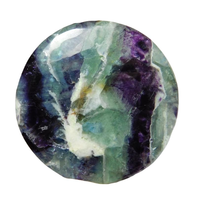 Cabochon en fluorite naturelle 38mm d'exception pour grand pendentif