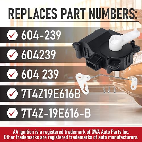 Image of HVAC Air Blend Door Actuator Heater Replacement by AA Ignition - Driver Side - Compatible with Ford & Lincoln Vehicles - 2007-2014 Edge, 2007-2015 MKX - Replaces Parts 604-239, 7T4Z19E616B - Left Main