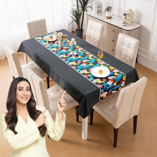 Image of HOKIPO Modern Grace Table Cloth for 6 Seater, 55x86 in, Spring Aura