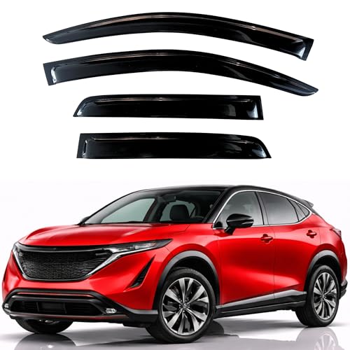 Image of KPY Rain Guards Fit for 2023-2025 Nissan Ariya, Out-Channel Window Visors Vent Wind Deflectors 4PC, Car Accessories for 23-25 Ariya