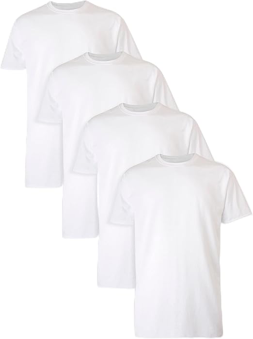 Hanes Mens Ultimate Tall Soft and Breathable Crewneck Undershirt 4-Pack, LT White