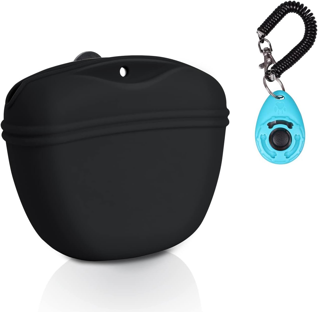 Left&Right Dog Clicker Training Kit,Silicone Dog Training Treat Pouch and Dog Clickers,Dog Treat Bag with Clicker Training for Dogs,Pet Treat Bag with Magnetic Buckle Closing and Waist Clip,Black Left&Right Dog Clicker Training Kit,Silicone Dog Training Treat Pouch and Dog Clickers,Dog Treat Bag with Clicker Training for Dogs,Pet Treat Bag with Magnetic Buckle Closing and Waist Clip,Black