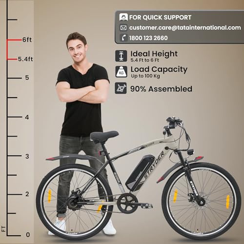 Image of Stryder TORQ-X 27.5 inch Electric Cycle for Men and Women with Removable 8.7Ah Li-Ion Battery, LCD Display, 5 PAS Levels & Walking Mode | Up to 40 KM Range | Hi-Tensile Steel Frame|Unisex Electric Bicycle