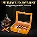 Bald Eagle Cigar Humidor, Glass Top Desktop Box with Humidifier Hygrometer, Painted Cedar Wood Case for 25-50 Cigars