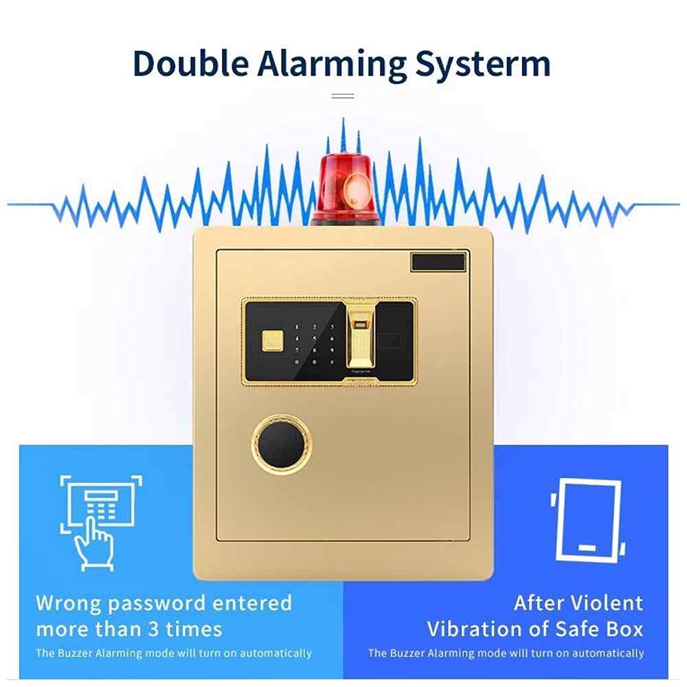 CLSDRZC Seguridad, Seguridad [Combinación Digital] Capacidad Muy Grande para almacenar Objetos de Valor para Documentos de identificación, Documentos A4, computadoras portátiles, Oro