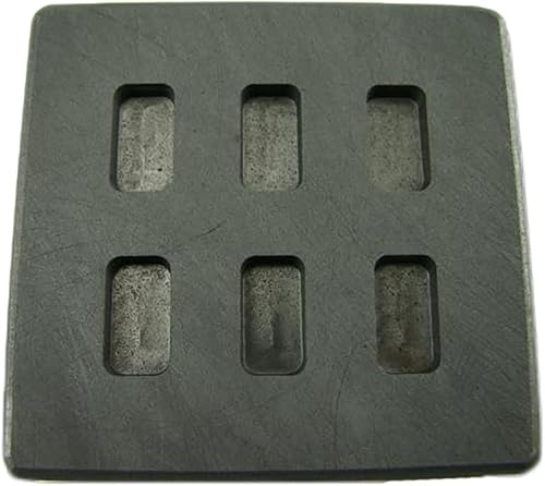 5Gram X 6Grafito de alta densidad gold Bar Mold 6-cavities3gramo Barras de plata