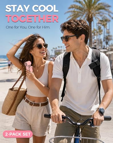 Image of Hotsales Clip-On Portable Fan 2-Pack, 13500 RPM High-Speed Rechargeable Handheld Mini Fan, LED Display, 360 Rotating Detachable Clip, Stroller Fan for Baby, Travel Essentials, Gifts for Women & Men
