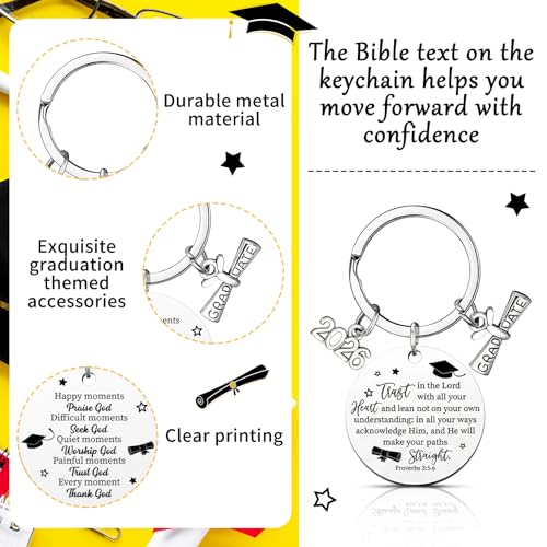Image of Landical 12 Pcs Graduation Gifts for Her Him Class of 2026 Gifts Keychain Bulk for College High School Gifts for Women Men