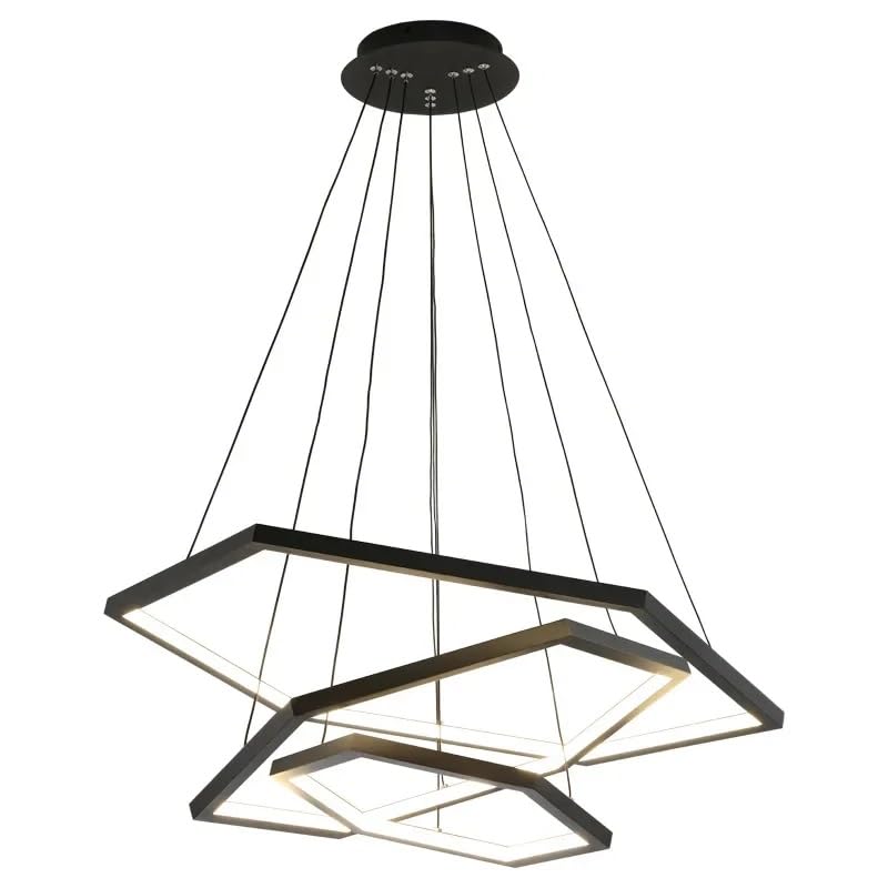 Lustre hexagonal en aluminium au design suspendu géométrique épuré - 5