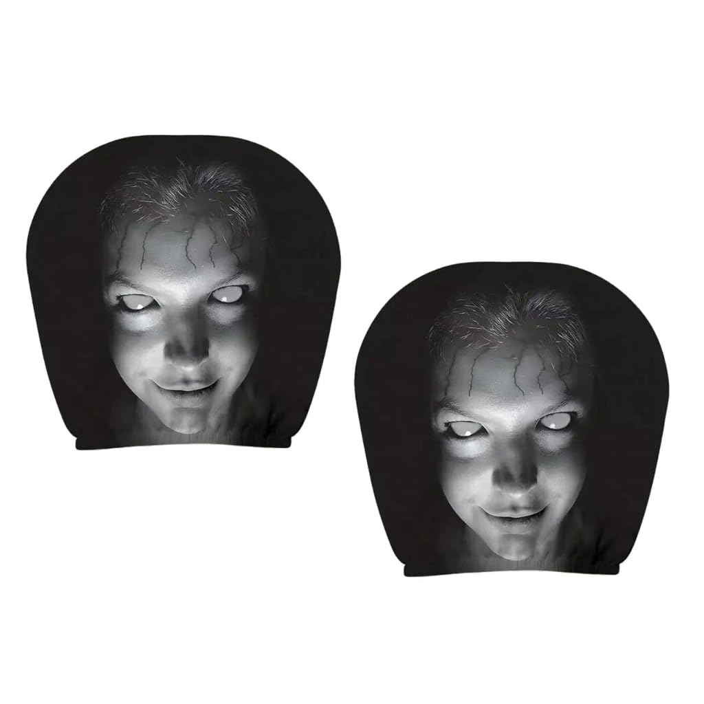 Elnwnnkc Universally Automotive Headrest Covers Soft Polyester Fabric with Funny Cartoon Print Headrest