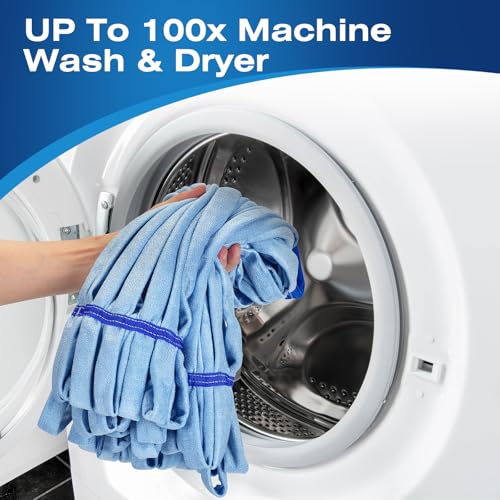 Image of Matthew Cleaning Microfiber Tube Mop(Large,Blue,3Pack) Heavy Duty Mop Head Replacement,Excellent Absorbency,Premium launderability,Reusable,Loop end for Home,Commercial&Industrial Use