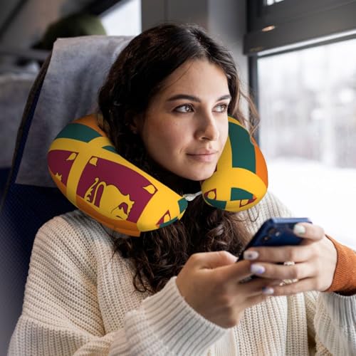 Almohada ergonómica de viaje con espuma viscoelástica negra miniatura 6