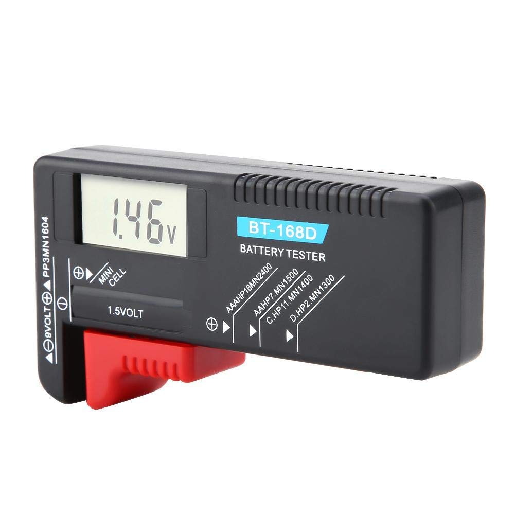 GTIWUNG Tester Batteria Digitale LCD BT-168D per AA/AAA/C/D 1.5V PP3 9V Batterie a Bottone