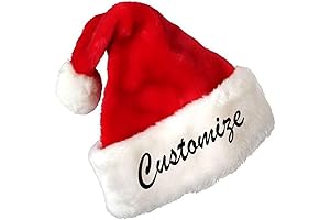 Custom Text Embroidered Red Plush Santa Hat