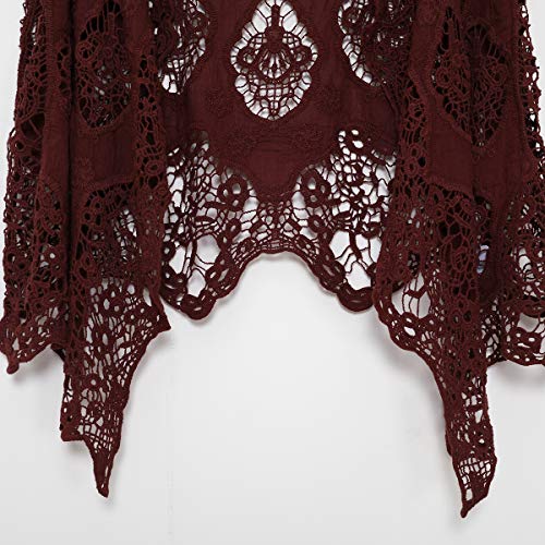 Image of JASTIE Women Open Stitch Cardigan Boho Sleeveless Hippie Summer Hollow Out Solid Crochet Vest