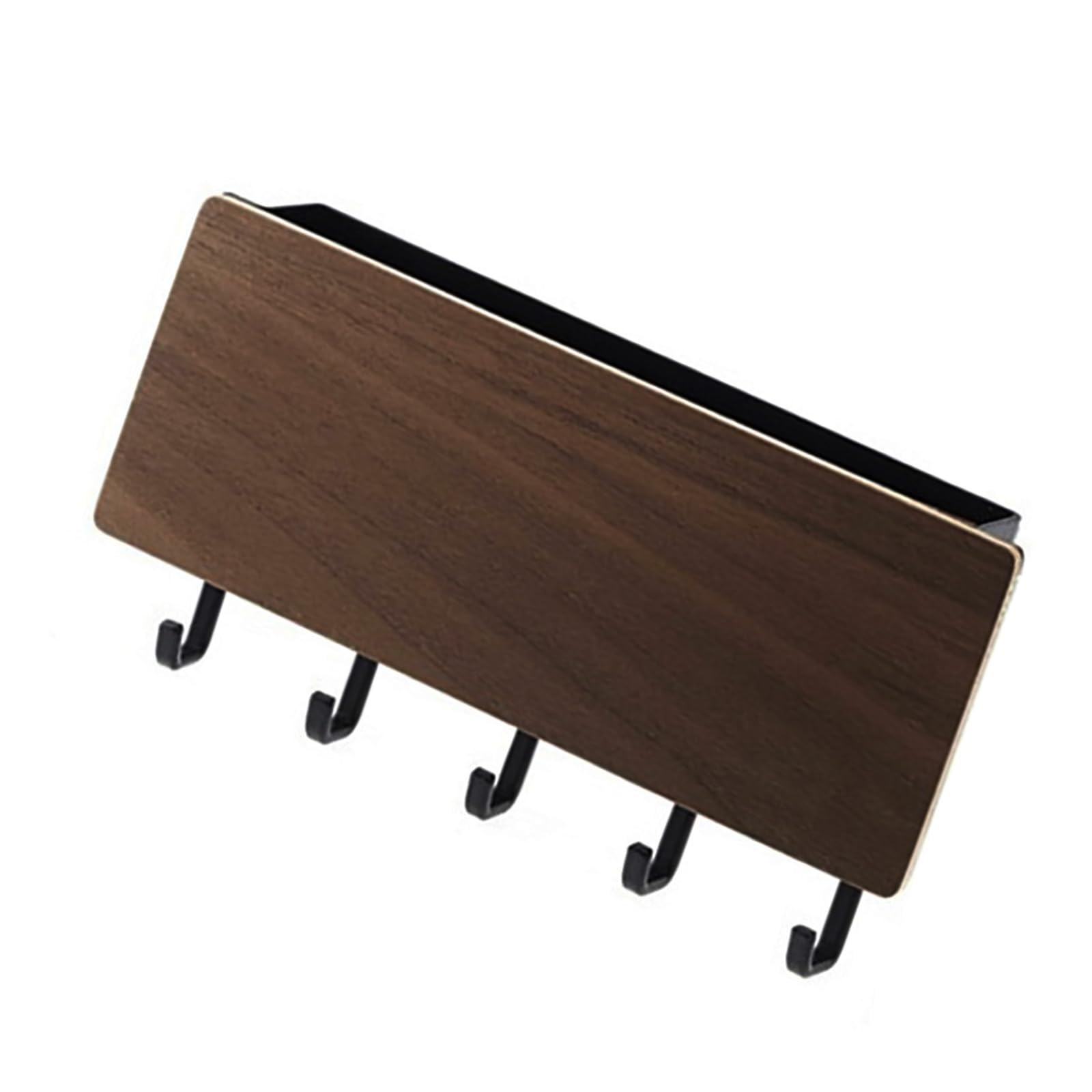 Hsioluted B Sturdy Wood Rack With Mail Holder With Hooks Portable Accessory For Hanging Coats Wall Mounted Entryway Organizers Wood Shelf
