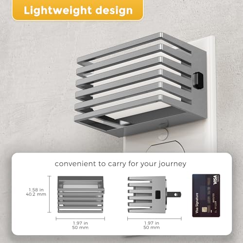 Image of L LOHAS LED Night Lights Plug into Wall, 2 Pack Modern Night Light with Dusk to Dawn Sensor, Dimmable Plug in Night Light, Adjustable Brightness, 3000K Soft White for Bedroom Bathroom Hallway(Silver)