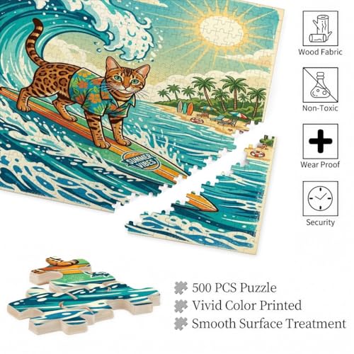 Rompecabezas de gato de Bengala y olas frescas: conecta con tu lado creativo 6