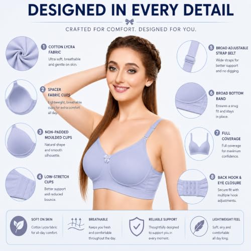Image of LIBRA Full Coverage Inner Elastic Bra Lib-Bloom
