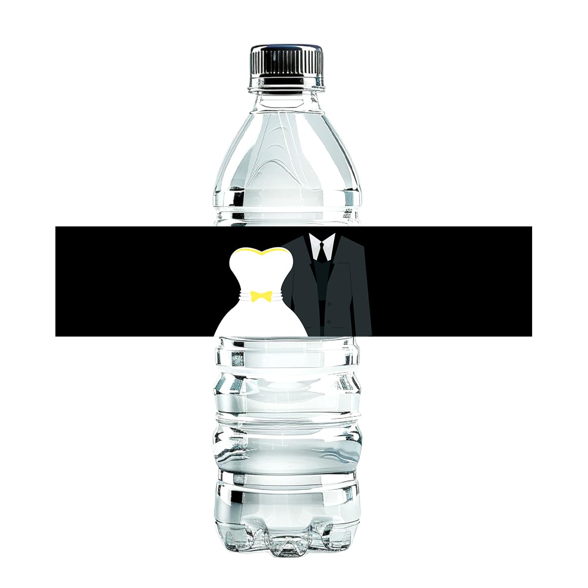 100 Pcs Wedding Water Bottle Labels Suit Dress Pattern Water Bottle Labels Sticker for Party Decoration Table Decoration Supplies Wedding Ideas for