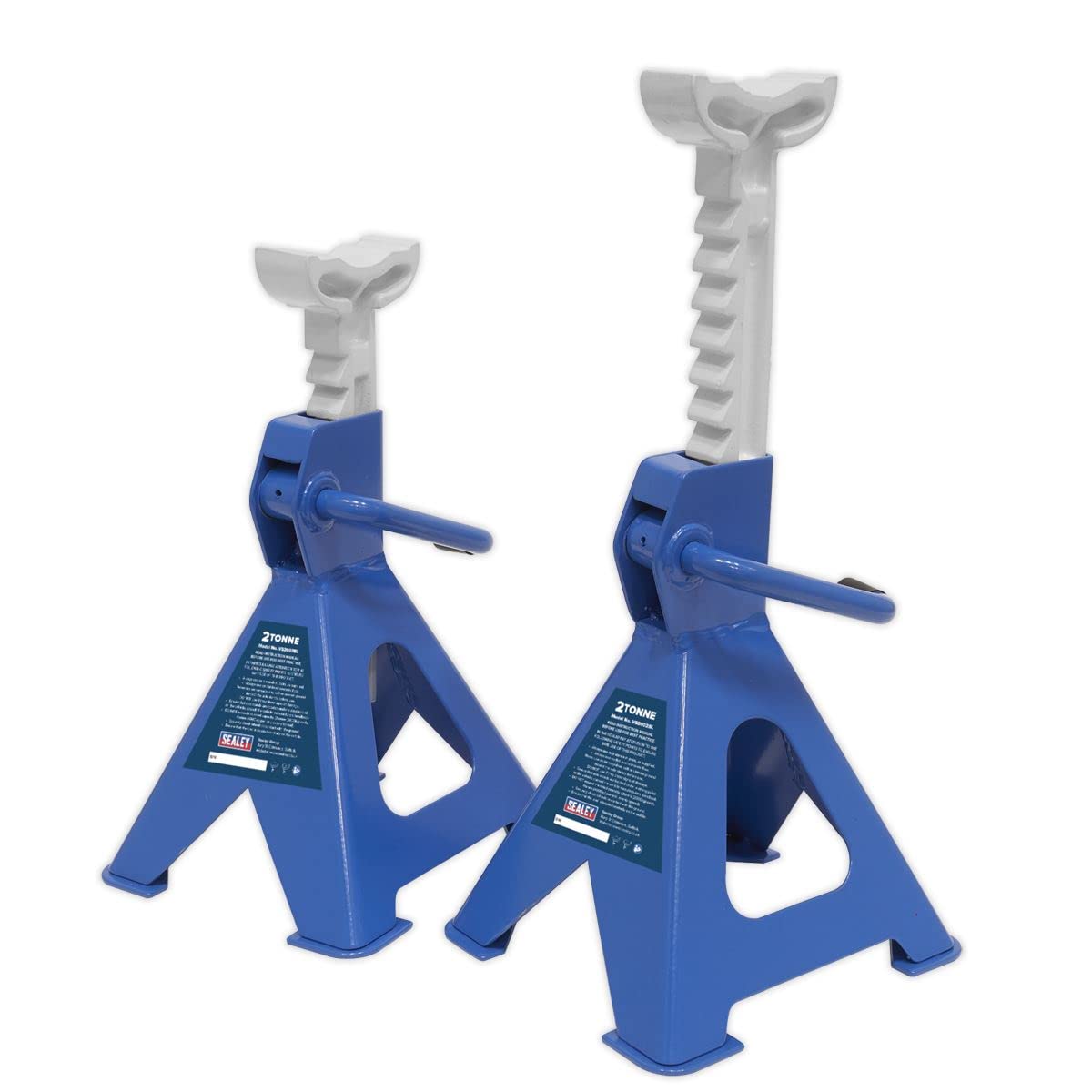 Axle Stands (Pair) 2 Tonne Capacity Per Stand Ratchet Type - Blue 5054511271034