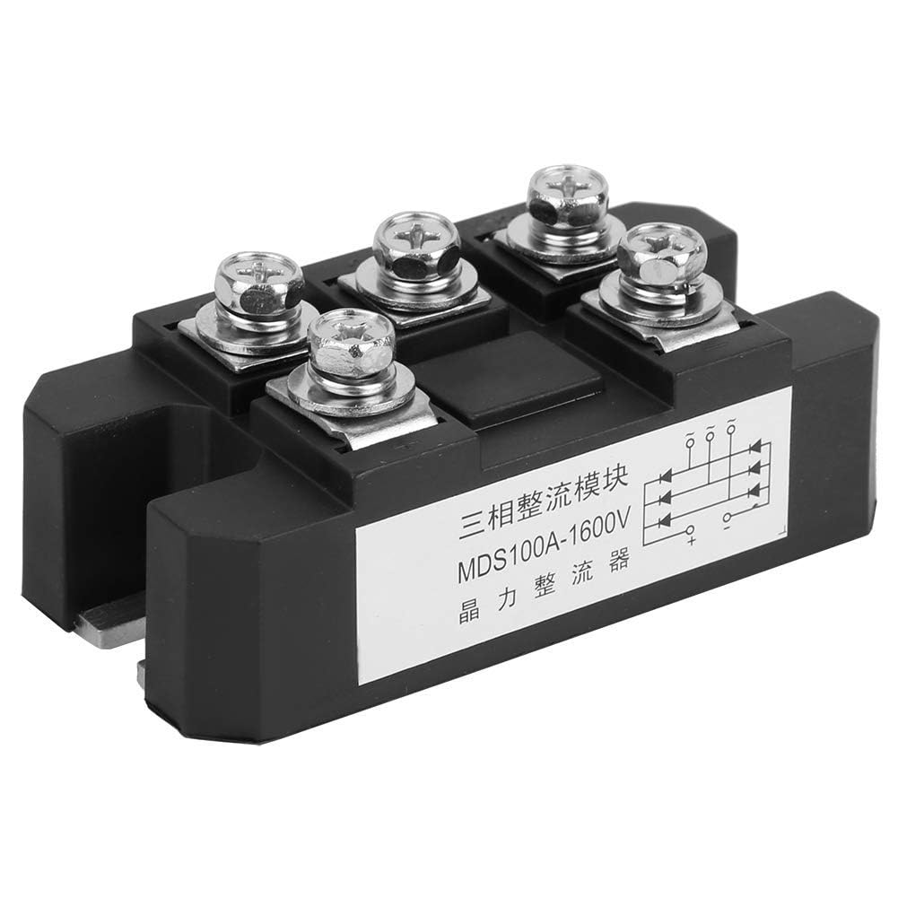 Rectificador De Puente MDS-100A 1600V 5 Terminales Módulo De Diodo De Onda Completa Trifásico Con Base De Montaje Aislada Para Rectificación Trifásica