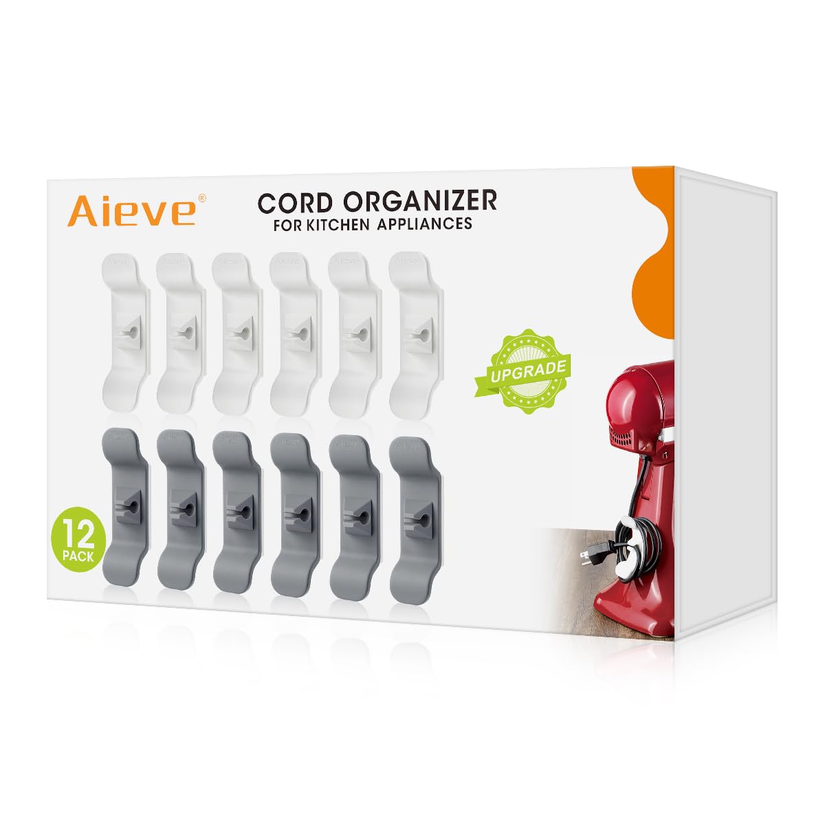 Aieve Cord Organizer for Kitchen Appliances, 12 Pack Cord Wrap Cord Holder Cord Keeper for Kitchen Organizers and Storage, Cable Organizer for Appliances