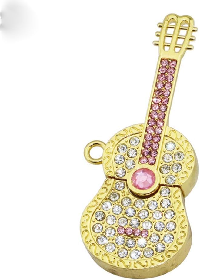 Etzin Guitar Model 2.0 USB Flash Drive Pen Drive Data Storage Thumb Drive Memory Stick USB Drive USB Stick USB 2.0 Flash Drive PenDrive U Disk Flash Memory Flash Disk – Gold(64GB, Guitar-Shape)