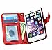 DURARMOR Compatible with iPhone 6S Plus Wallet Case, Compatible with iPhone 6 Plus Red Cartoon Mouse Character Premium Leather Wallet with ID Card Cash Slots Flip Stand Magnetic Closure Carrying Case