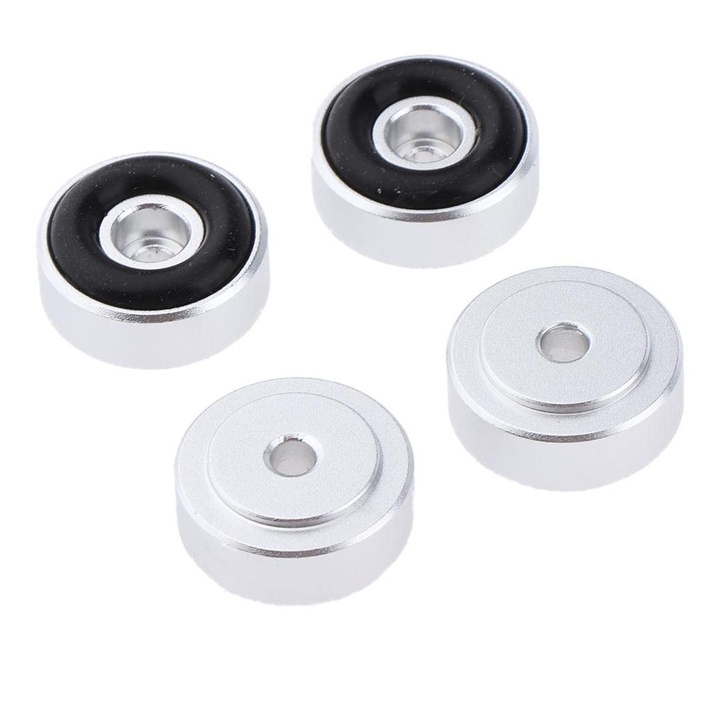 4 Pack Aluminum Speaker Spike Shockproof 20X8Mm Isolation Feet Stand Cone Pad Turntable Amplifier Cd Dac Recorder Silver