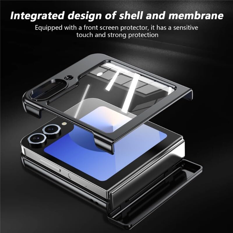 Protection Galaxy Z Flip 4 silicone rigide argent compatible support aimanté - 6