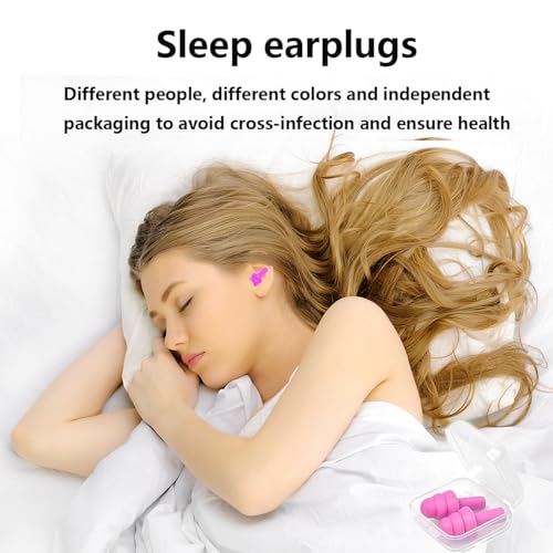Image of Ear Plugs for Sleeping, 8 Pairs Noise Canceling Soft Reusable Silicone Earplugs Waterproof Noise Reduction Earplugs for Sleeping, Swimming, Snoring, Concerts, Work, Noisy Places