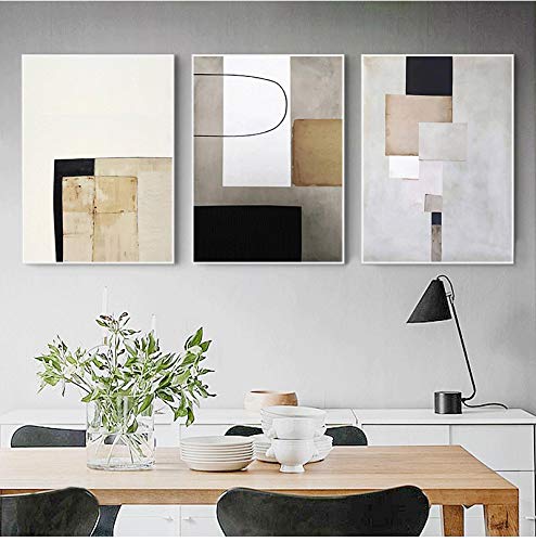 Toile abstraite 50x70cm couleur chaude affiche murale minimaliste salon sans cadre KEBIA