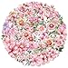 Pink Flowers Aesthetic Stickers Pack, 50PCS Natural Plants Waterproof Transparent Stickers for Water Bottle,Laptop,Scrapbook,Journal, Floral Decals for Adults,Teens,Girls, DIY Supplies