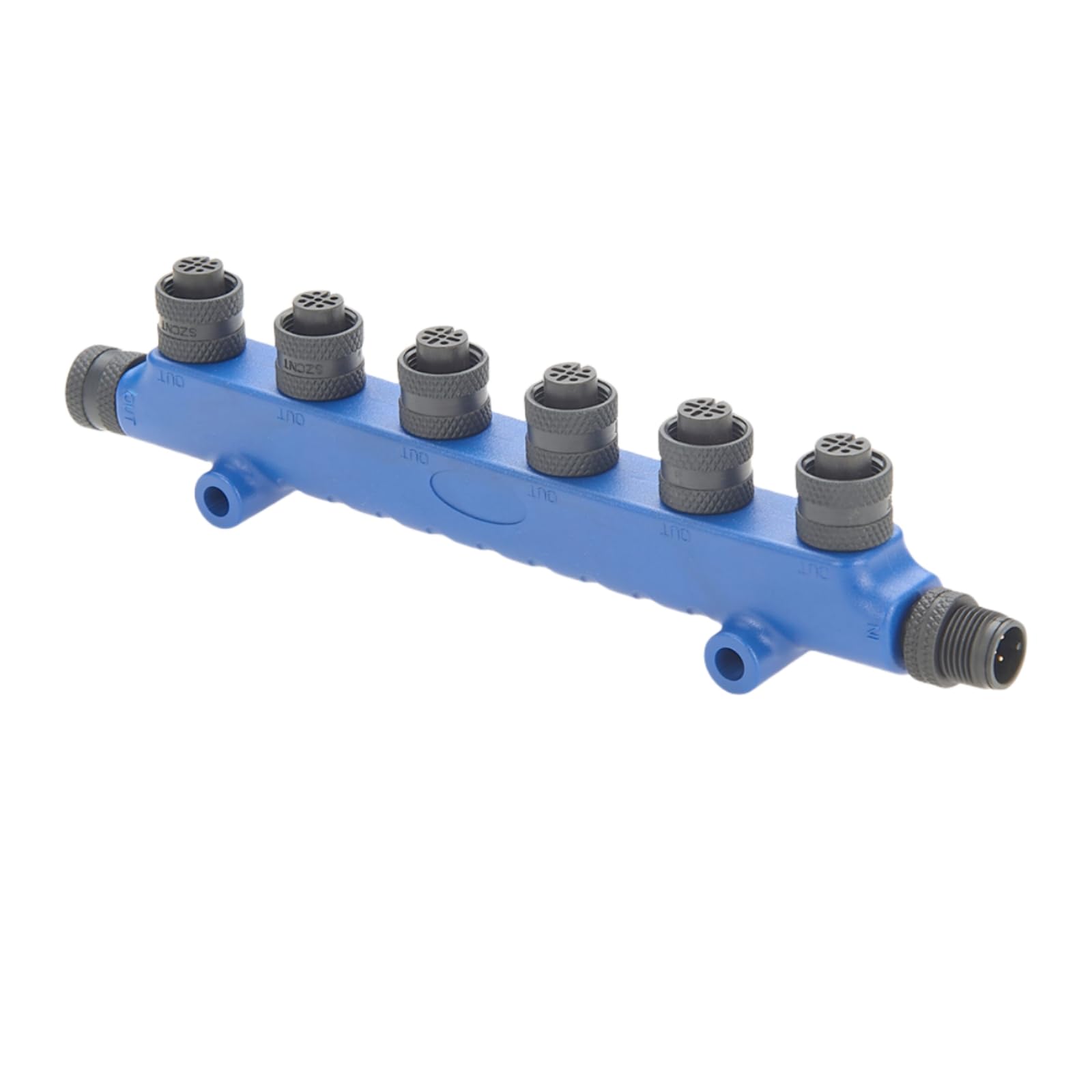 NMEA 2000 N2k 6 Port T Connector M12 Micro-C Multiport 6 Way Tee Splitter 5 Pin Backbone Drop Cable Adapter Marine Boat Tee Distributor for Can Bus DeviceNet CANOpen Sensor Junction Box (Plastic)