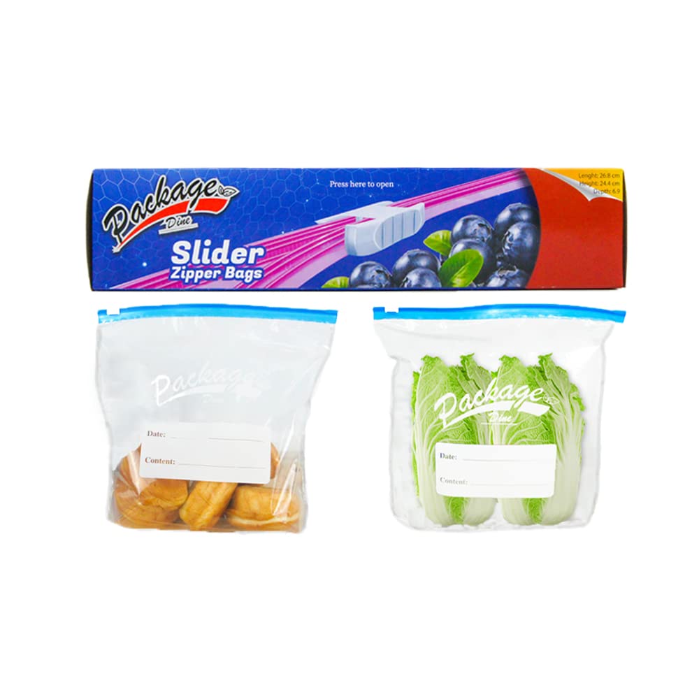 Package Dine Ziplock Bags, 20 pcs of Gallon-sized Large Freezer Bags, Resealable Plastic Food Bags, Eco-friendly Multipurpose Reusable Ziplock Bags