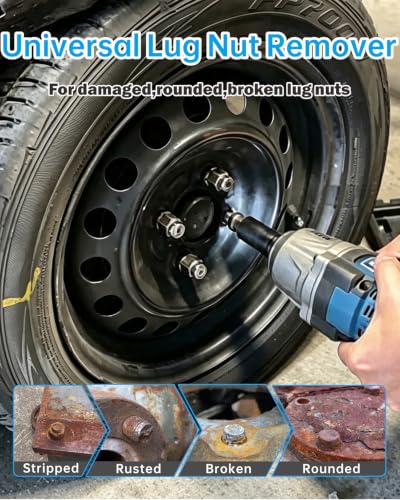Image of 14pcs Large Lug Nut Extractor Socket Set 17-36mm Bolt Extractor | 1 /2 inch Drive Wheel Lock Removal Tool Kit for Extracting Damaged, Stripped Frozen Nuts & Screws Twist Socket Set