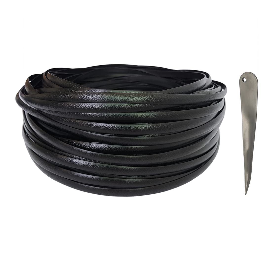 Feyart 98ft 8mm All Weather Rattan + Weaving Tool, Repair Kit for Rattan Garden Furniture Set Table Chair Sofa, Black
