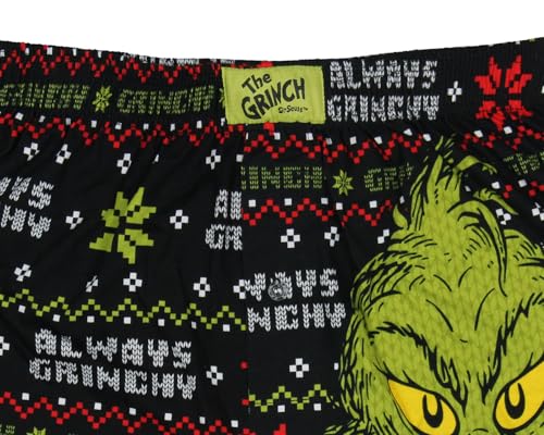 How the Grinch Stole Christmas Adult Always Grinchy Fairisle Boxer Shorts Sleepwear Loungewear for Men Women3
