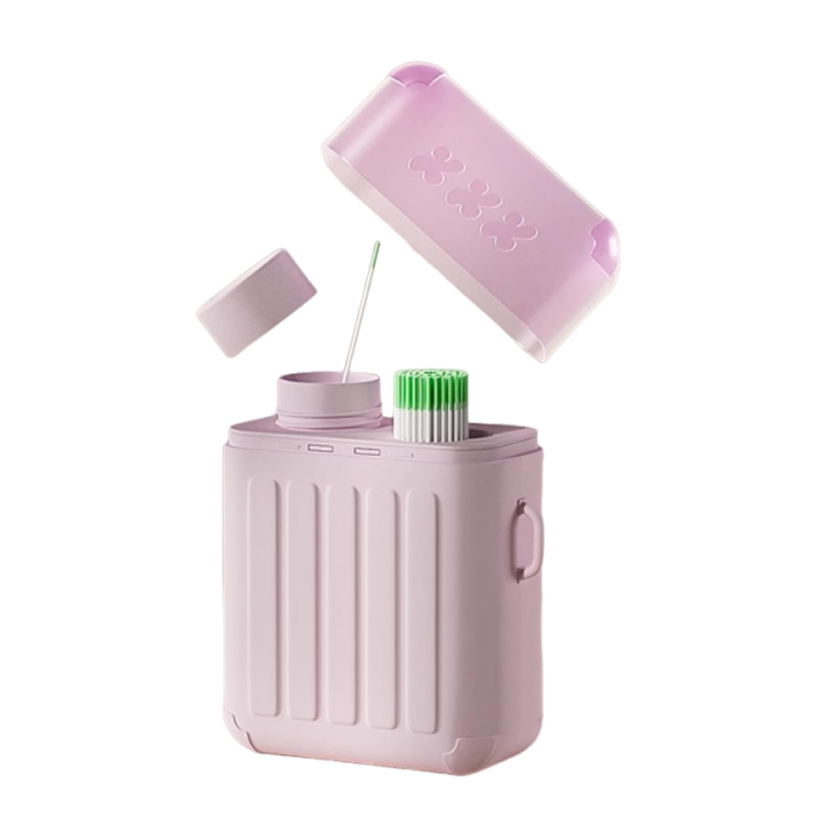 Ear Piercing Cleaning Kit, Ear Hole Cleaner Floss, Disposable Earring Piercing Care Cleaning Tool with 240PCS Ear Piercing Hole Cleaner Floss & 10ml Cleaning Solution for Women Men (Pink)