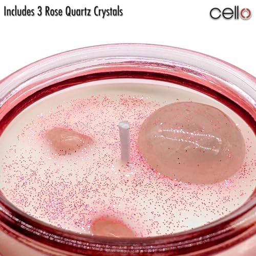 Cello Rose Quartz Scented Candle with Spinner - Stunning Crystal Candle Carousel and Rotary Holder - Anxiety Gifts for Women - Image 3