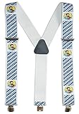 A. Blöchel Extrem breite & Elastische Hosenträger mit 3 Metall Clips Y Form in verschiedenen Farben (Bayern/König-Ludwig-II)